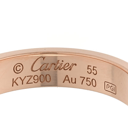 Cartier 18K Pink Gold Diamond 4mm LOVE Wedding Band Ring 55 7.25 4 of 5