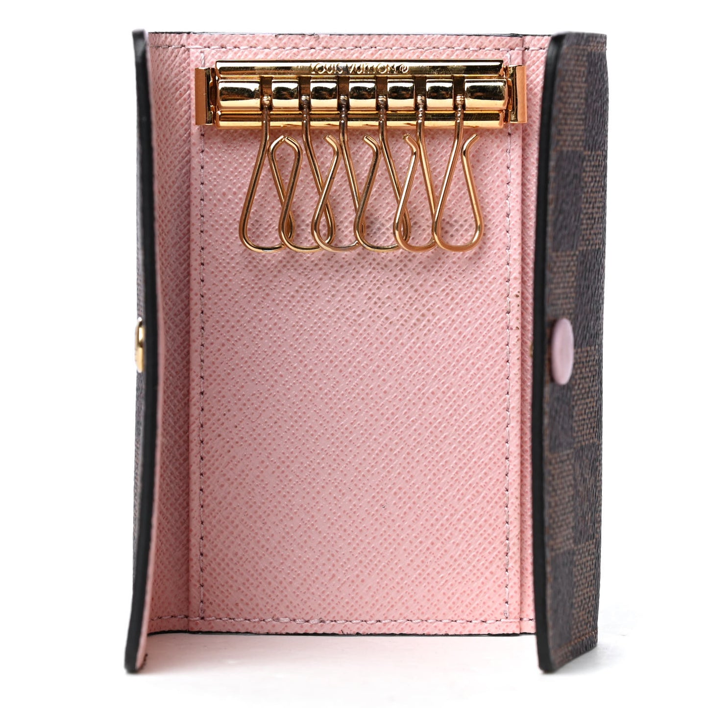 Damier Ebene Multicles 6 Key Holder Rose Ballerine