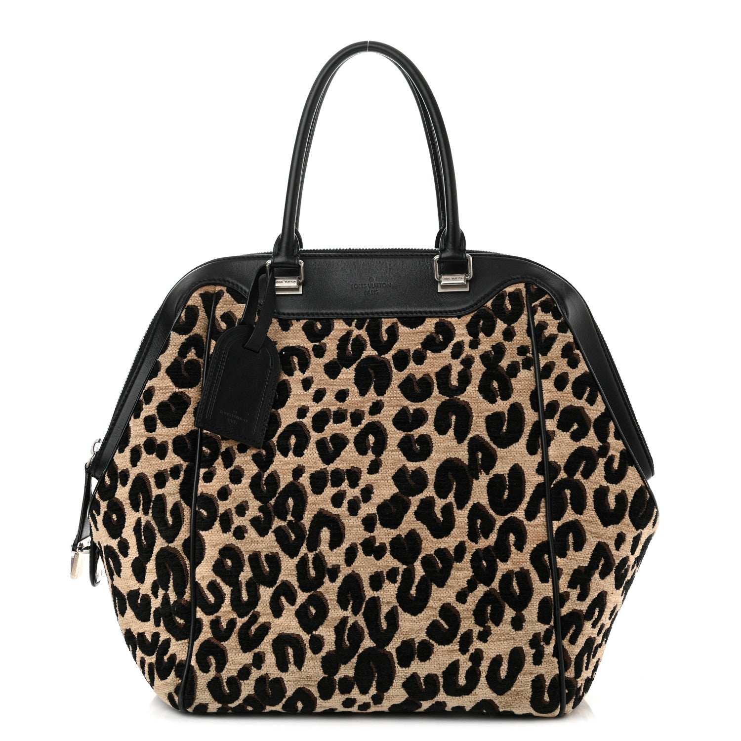 Louis Vuitton Jacquard Velvet Leopard Print Stephen Sprouse North South Bag Black 1 of 11