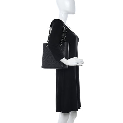 Chanel Caviar Quilted Petit Shopping Tote PST Black 2 of 13