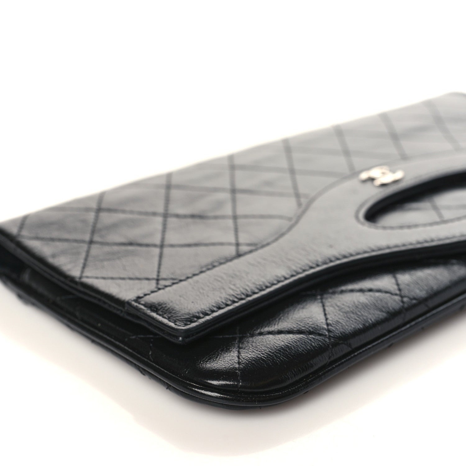 Chanel Shiny Crumpled Calfskin Large 31 Pouch Black 8 of 9