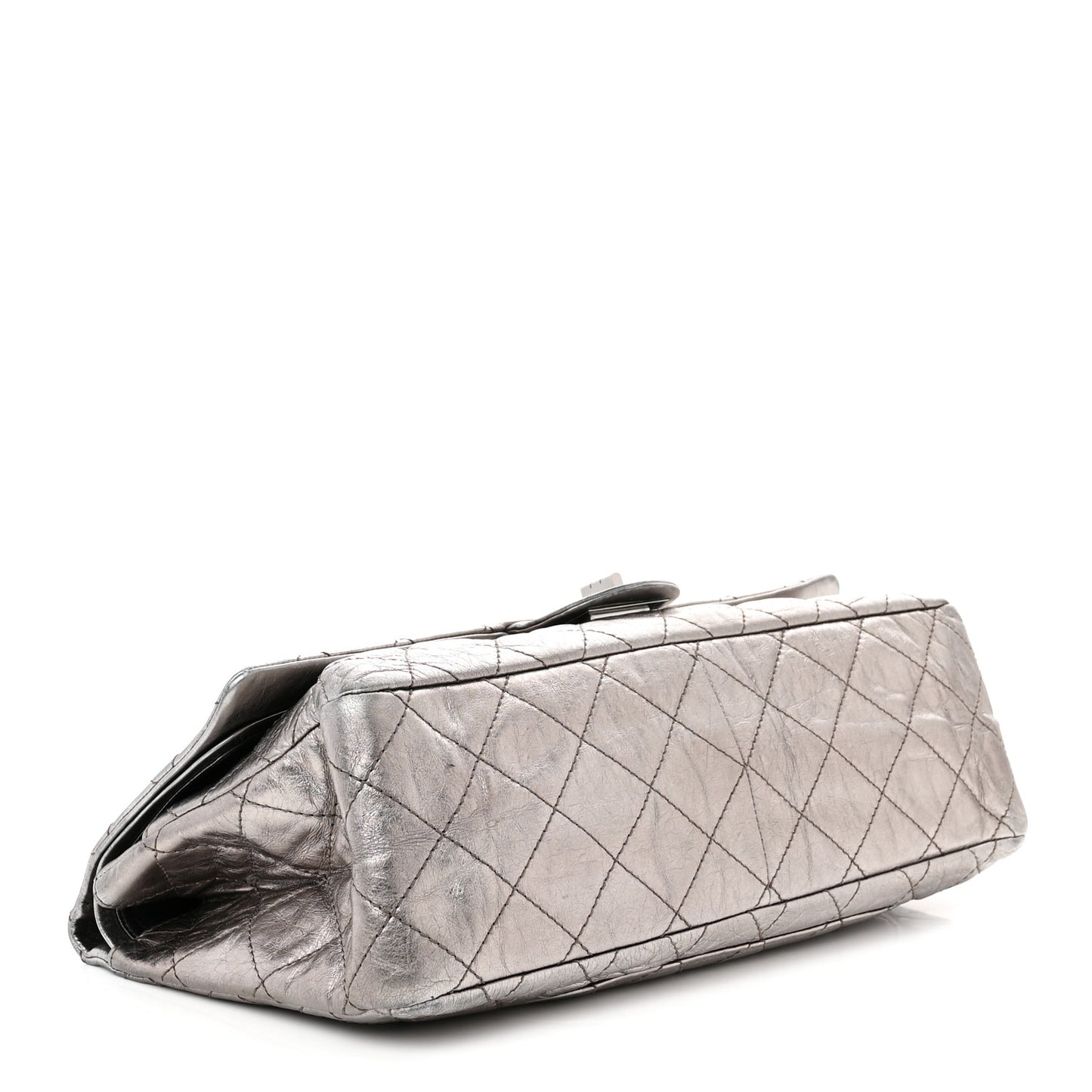 Metallic Aged Calfskin Quilted 2.55 Reissue 227 Flap Silver