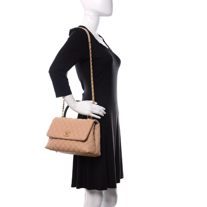 Chanel Caviar Lizard Embossed Quilted Small Coco Handle Flap Beige 2 of 12