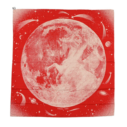 Hermes Silk Cashmere Clair De Lune Shawl 140 Rouge Naturel 1 of 5