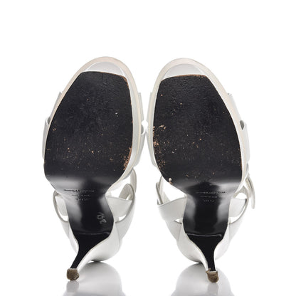 Saint Laurent Calfskin Tribute 105 Platform Sandals 38.5 White 7 of 13
