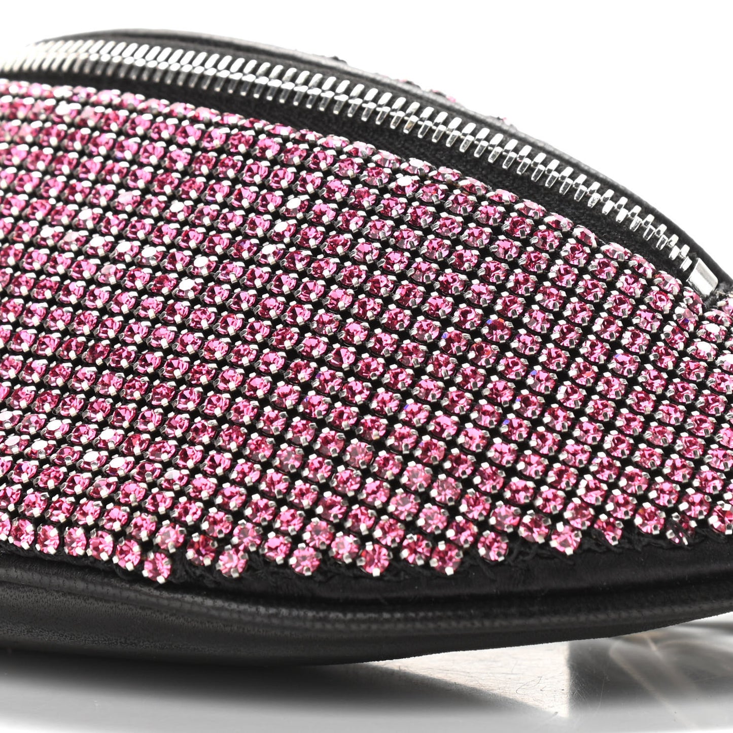 Rhinestone Mesh Mini Attica Belt Bag Prism Pink