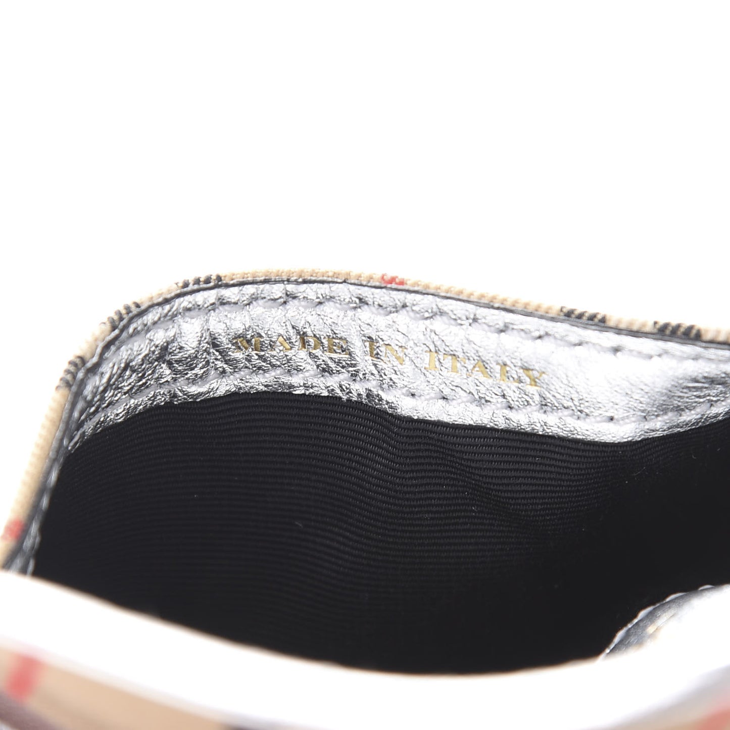 Smooth Calfskin 1983 Knight Check Envelope Card Case Silver