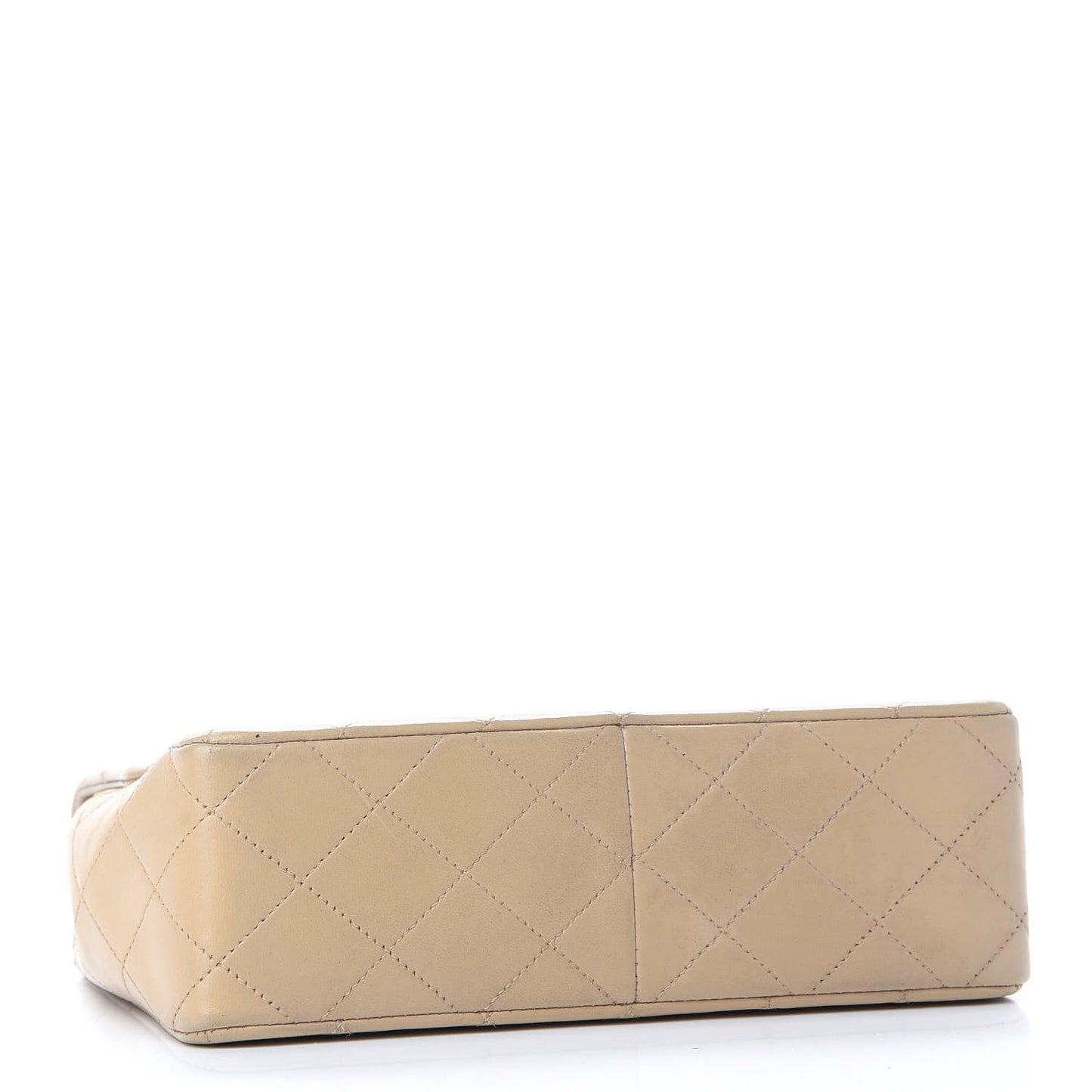Lambskin Quilted Mini Square Flap Beige
