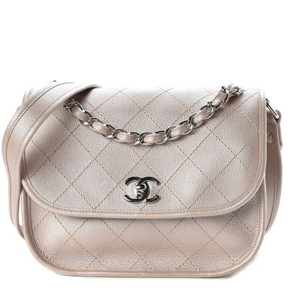 Chanel Metallic Calfskin Quilted Jungle Stroll Messenger Bag Gold 1 of 12