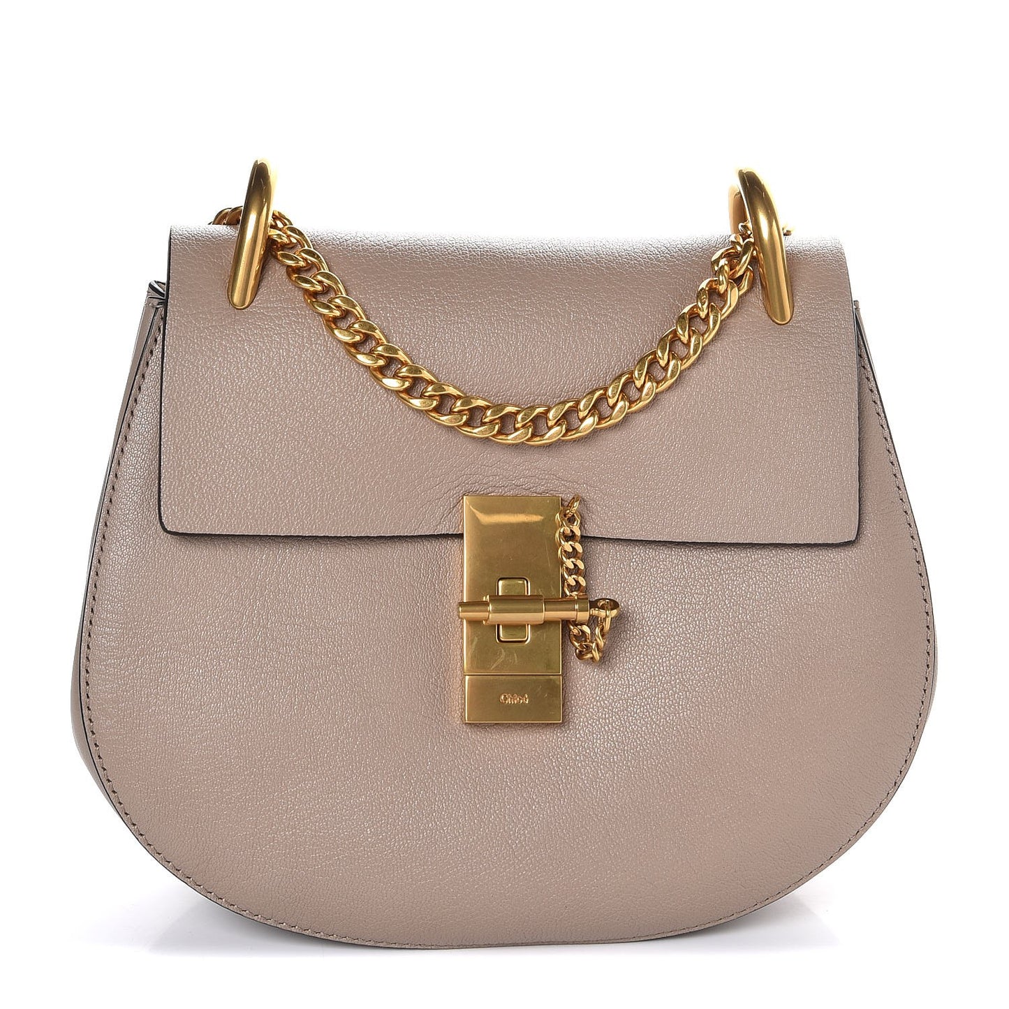 Grained Lambskin Drew Shoulder Bag Motty Grey