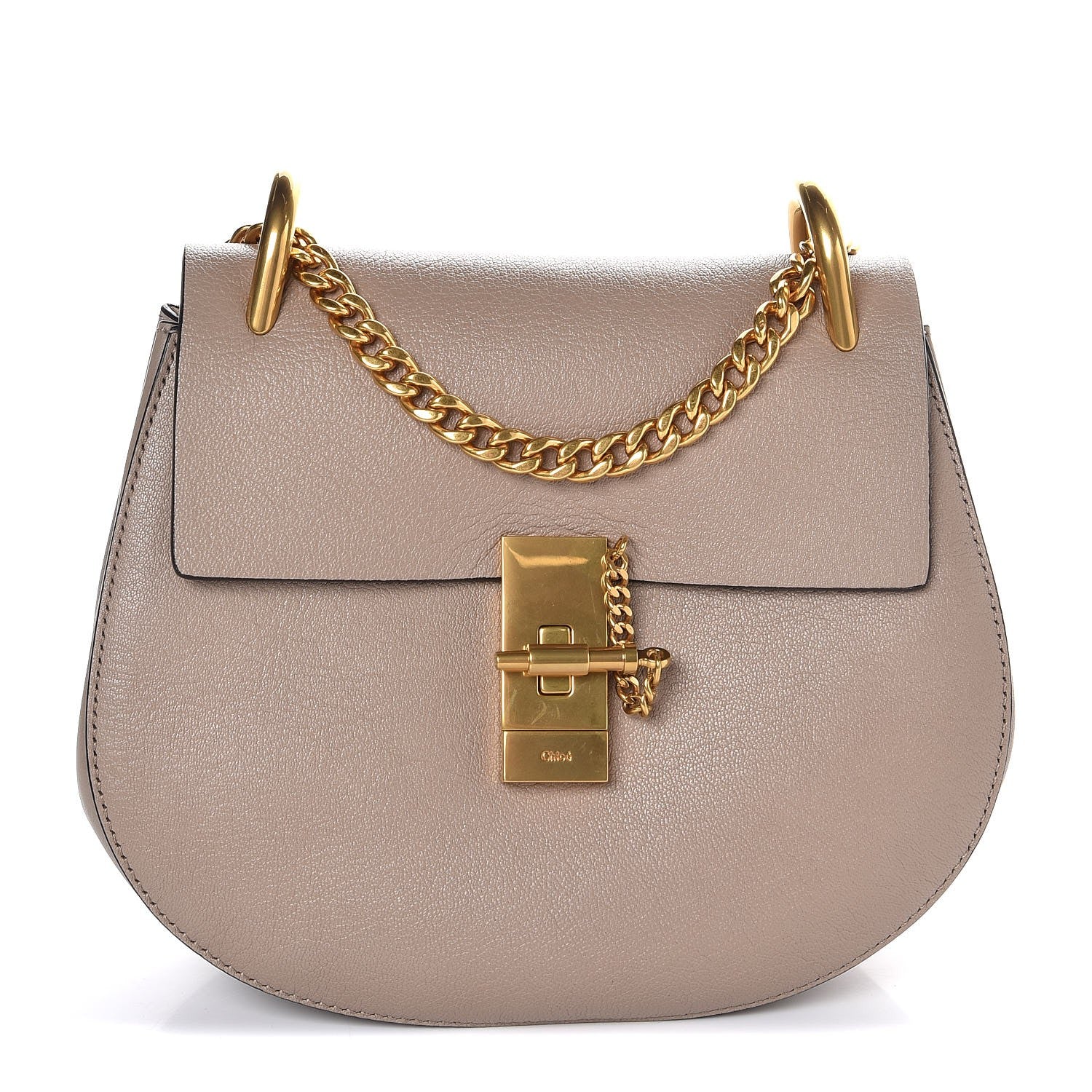 Chloe Grained Lambskin Drew Shoulder Bag Motty Grey 1 of 7