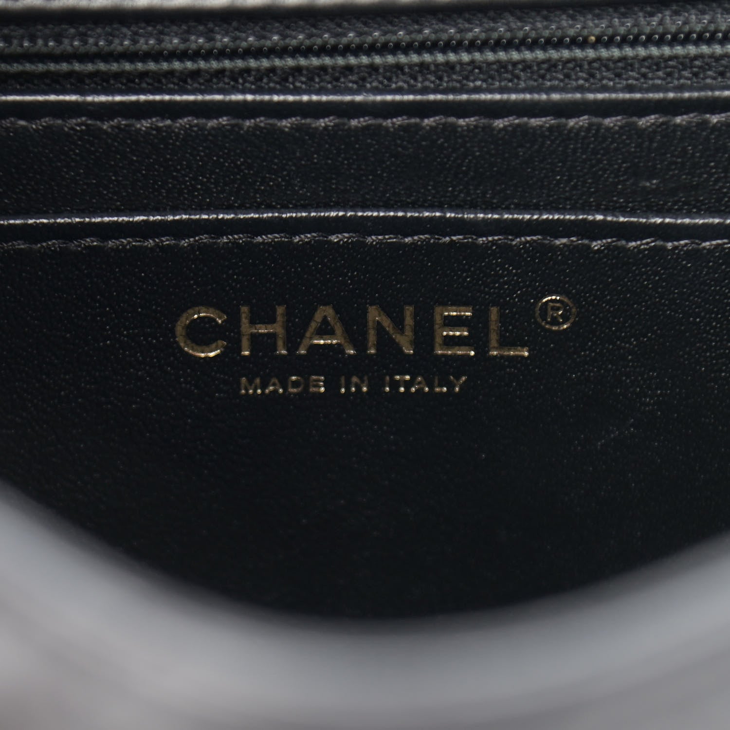 Chanel Lambskin Reverse Chevron Quilted Round Top Handle Flap Black 6 of 13