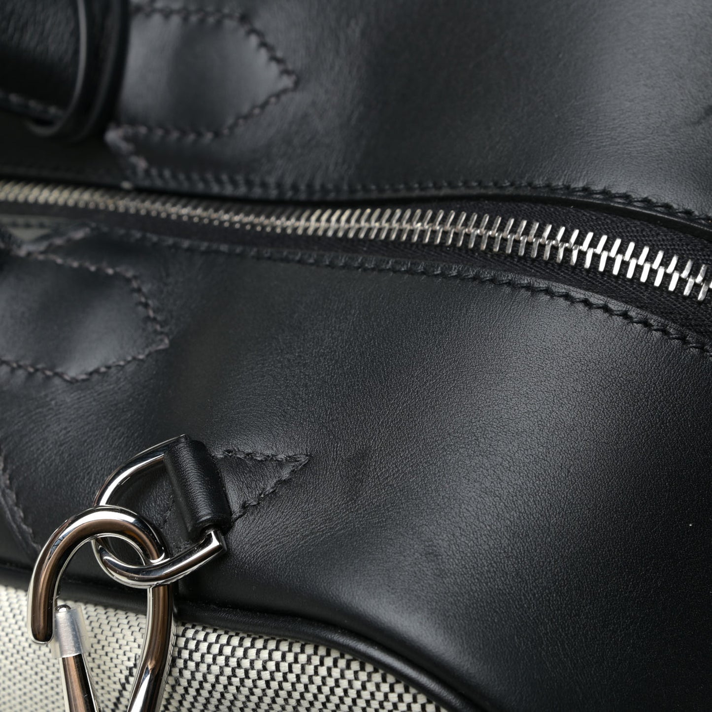 Toile H Sombrero II Bayadere Cavour Bag Ecru Black