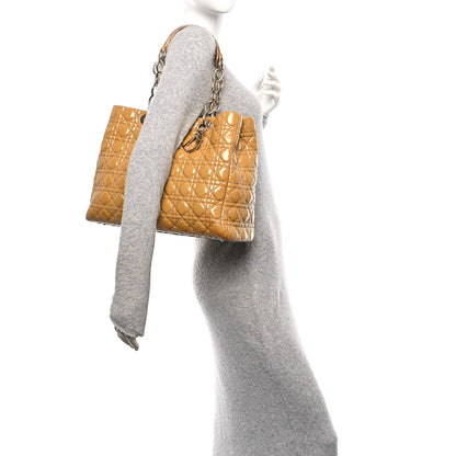 Christian Dior Patent Cannage Large Dior Soft Shopping Tote Beige 2 of 10