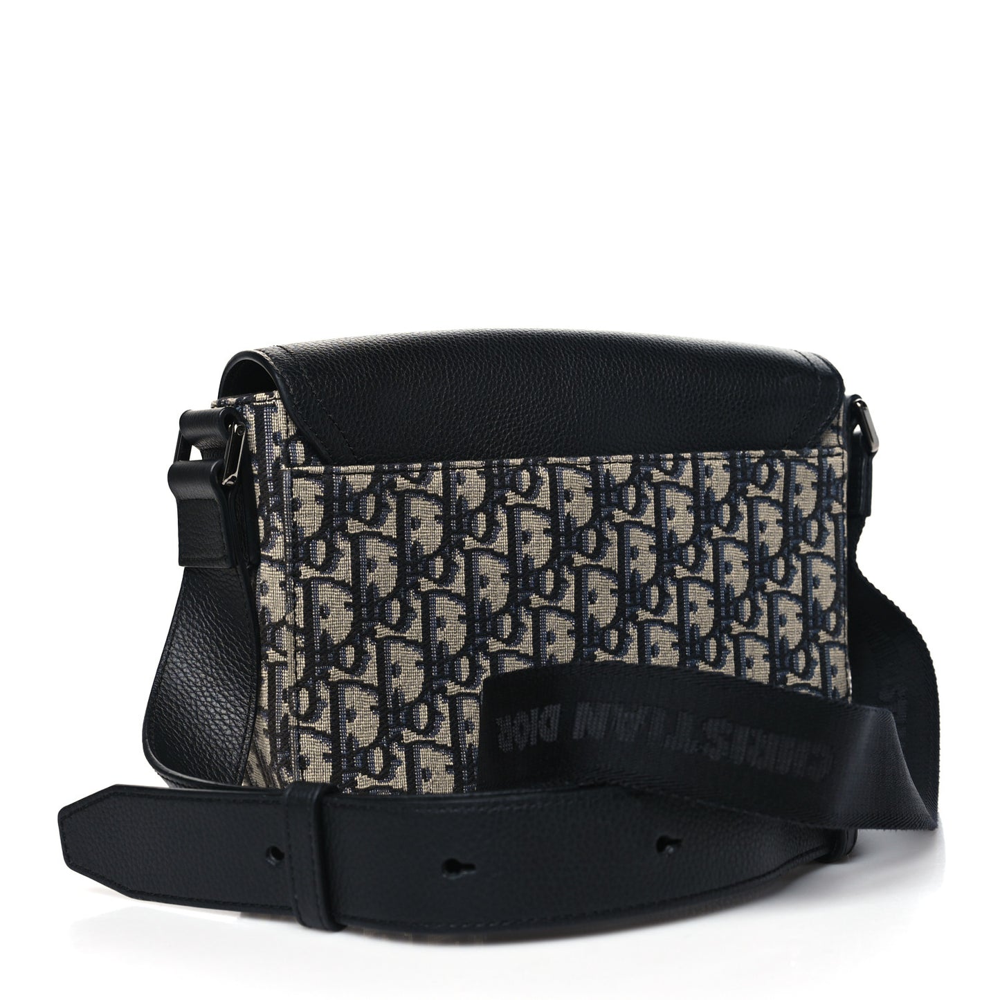 Oblique Jacquard Grained Calfskin Small Saddle Messenger Bag