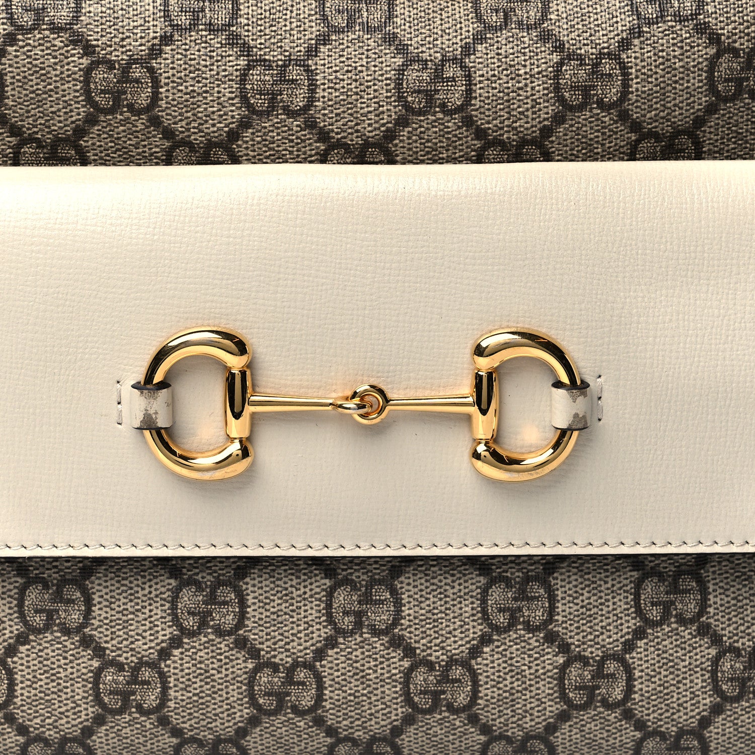 Gucci GG Supreme Monogram Small Horsebit 1955 Shoulder Bag Beige Mystic White 9 of 11