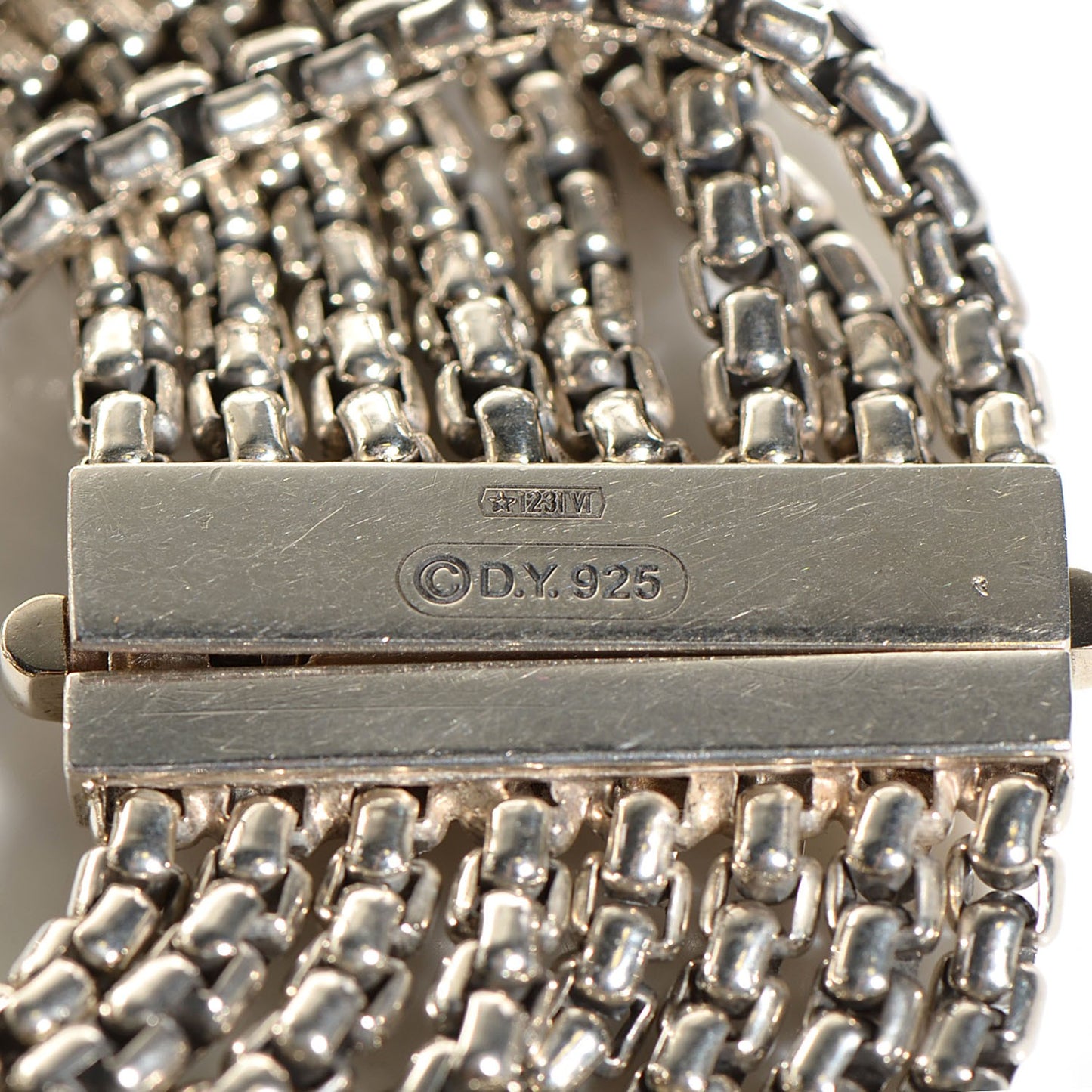 Sterling Silver Eight-Row Box Chain Bracelet