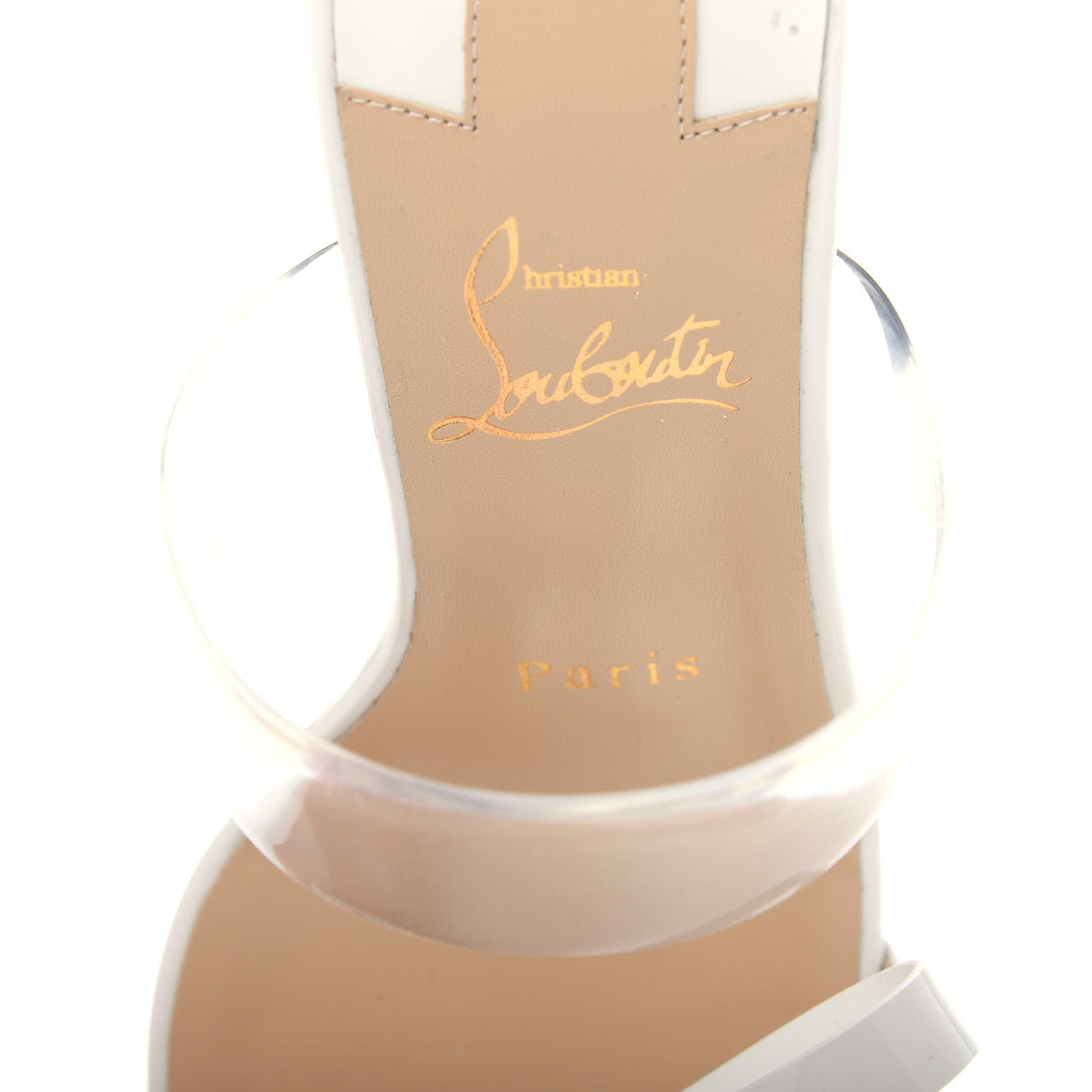Christian Louboutin Patent PVC Just Nodo 85 Slide Sandals 36.5 White 8 of 11