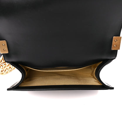 Chanel Calfskin Crocodile Embossed Graffiti Cocodile Small Boy Flap Black Gold 5 of 11