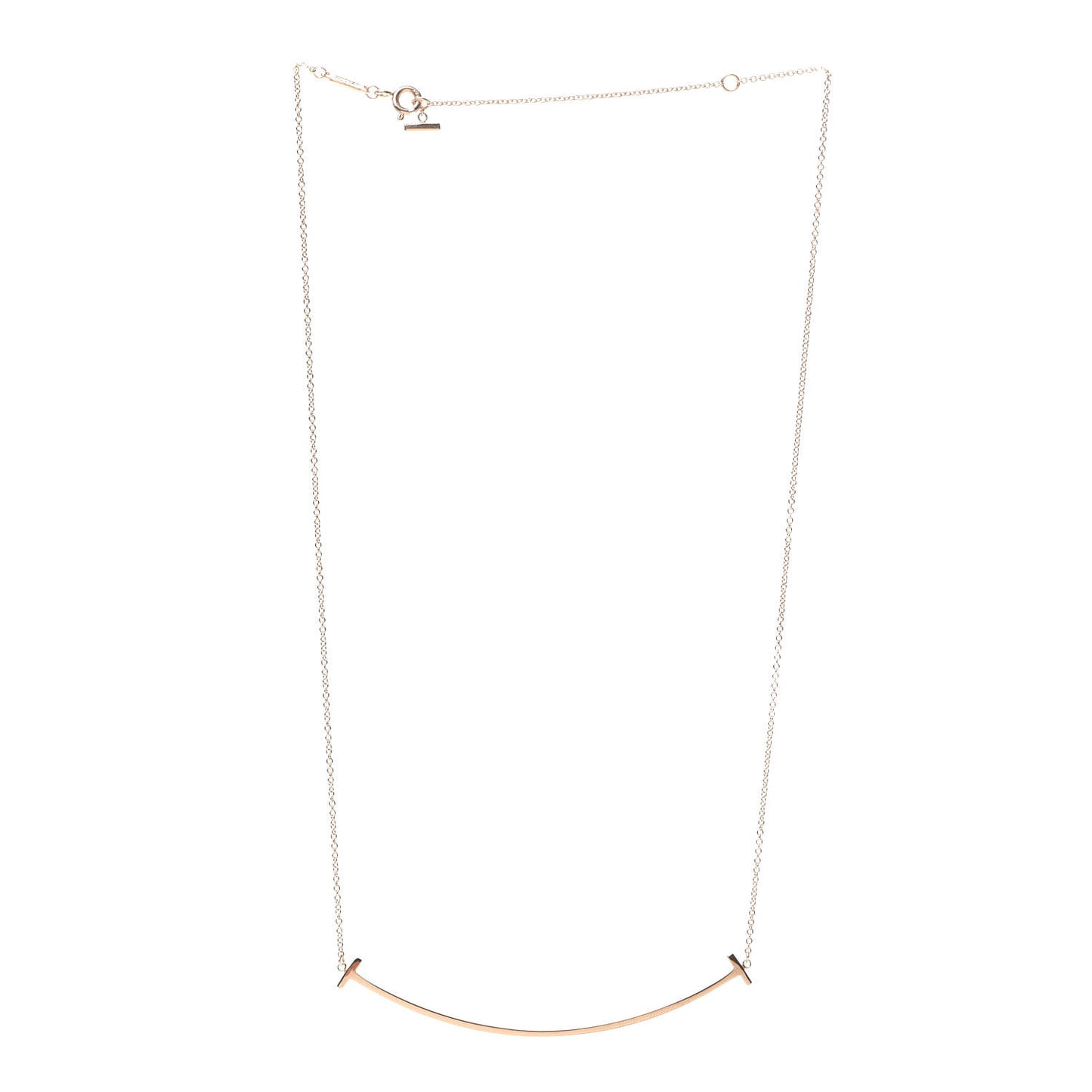 18K Rose Gold Large T Smile Pendant Necklace