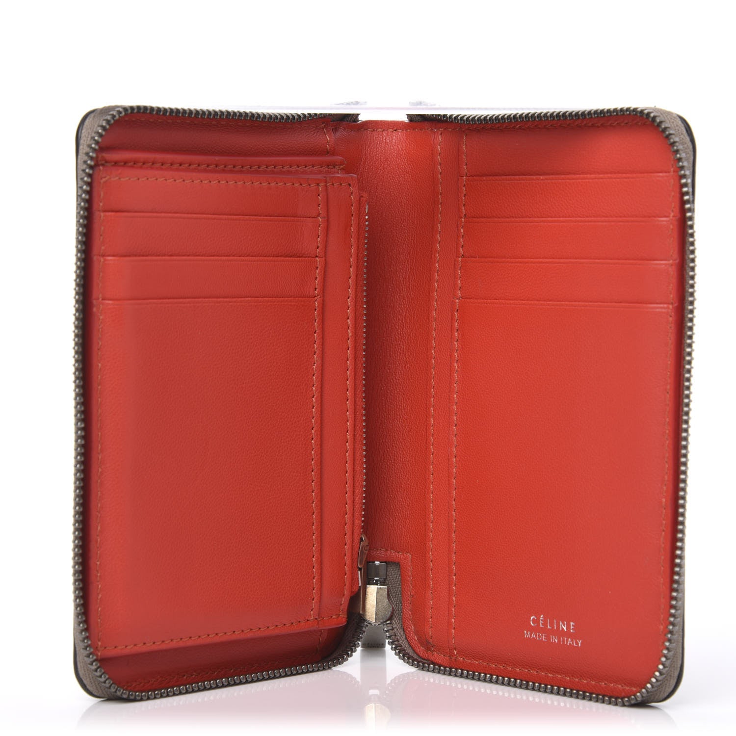 Celine Drummed Calfskin Medium Zip Around Multifunction Wallet Dune 5 of 9