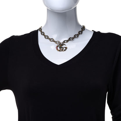 Gucci Crystal Marmont Necklace Aged Gold Multicolor 2 of 8