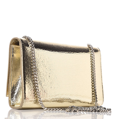 Saint Laurent Metallic Calfskin Medium Classic Monogram Kate Satchel Gold 3 of 7