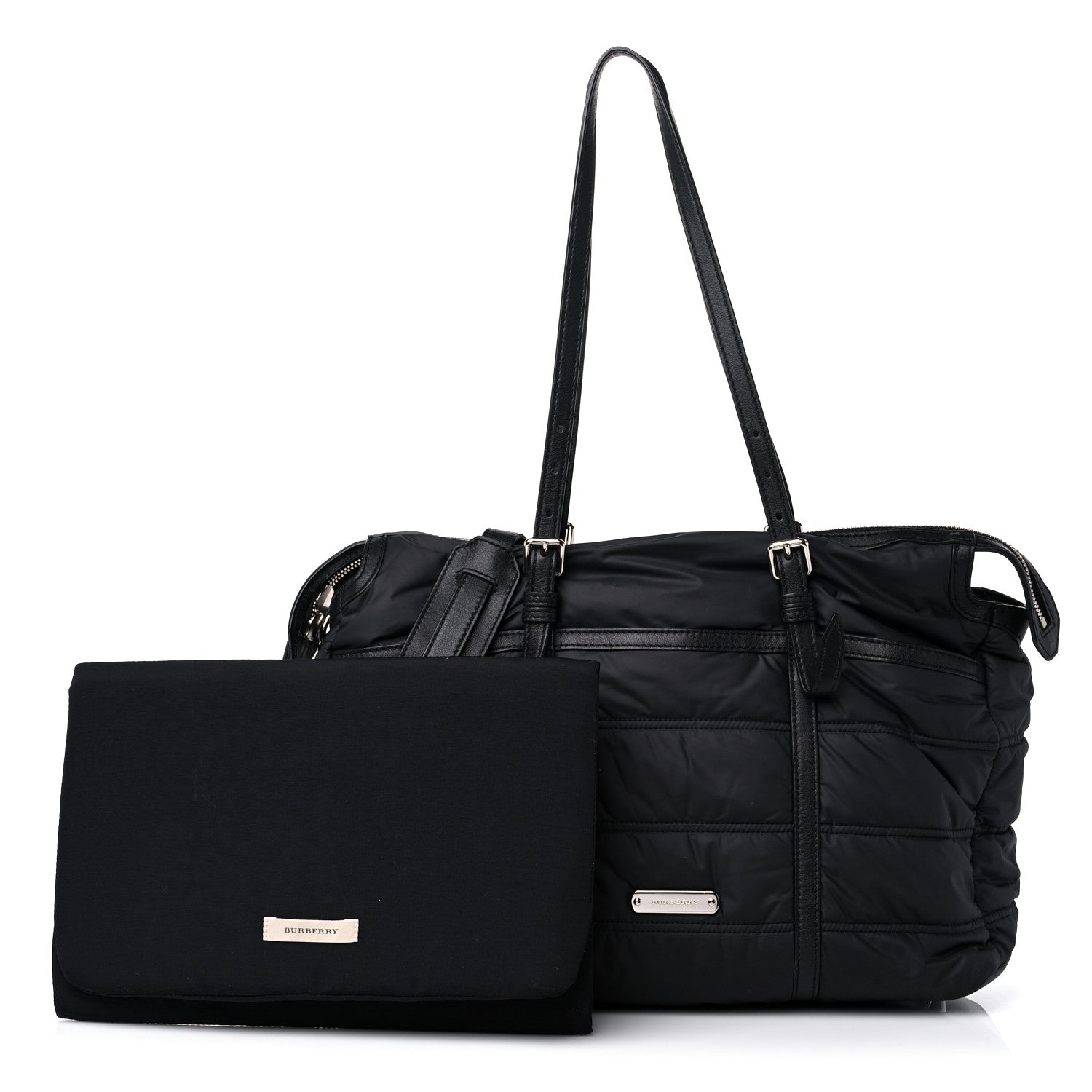 Burberry Nylon House Check Quilted Abbey Diaper Bag Black 1 of 14