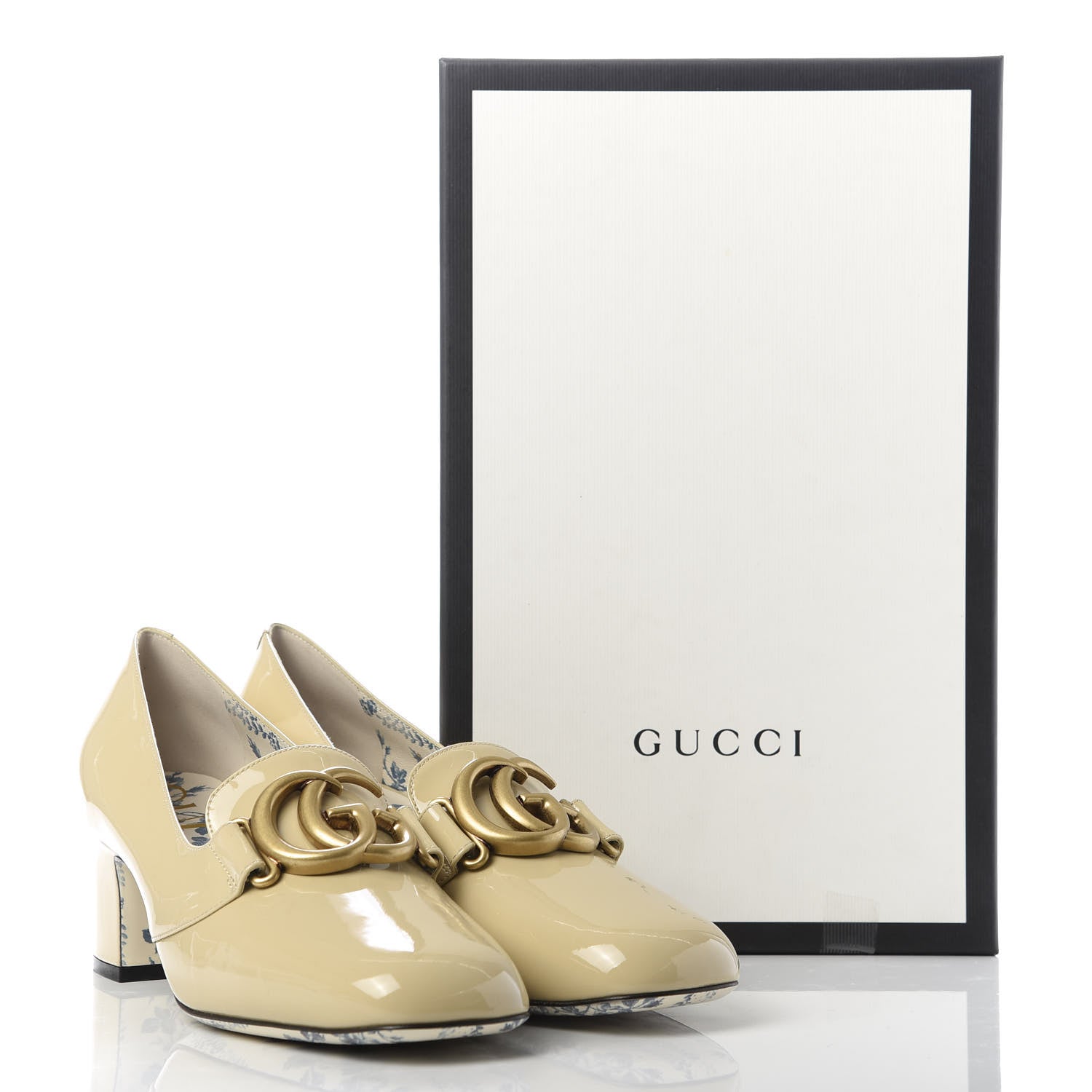 Gucci Vernice GG Victoire 55mm Loafer Pumps 38 Sand Storm 10 of 10