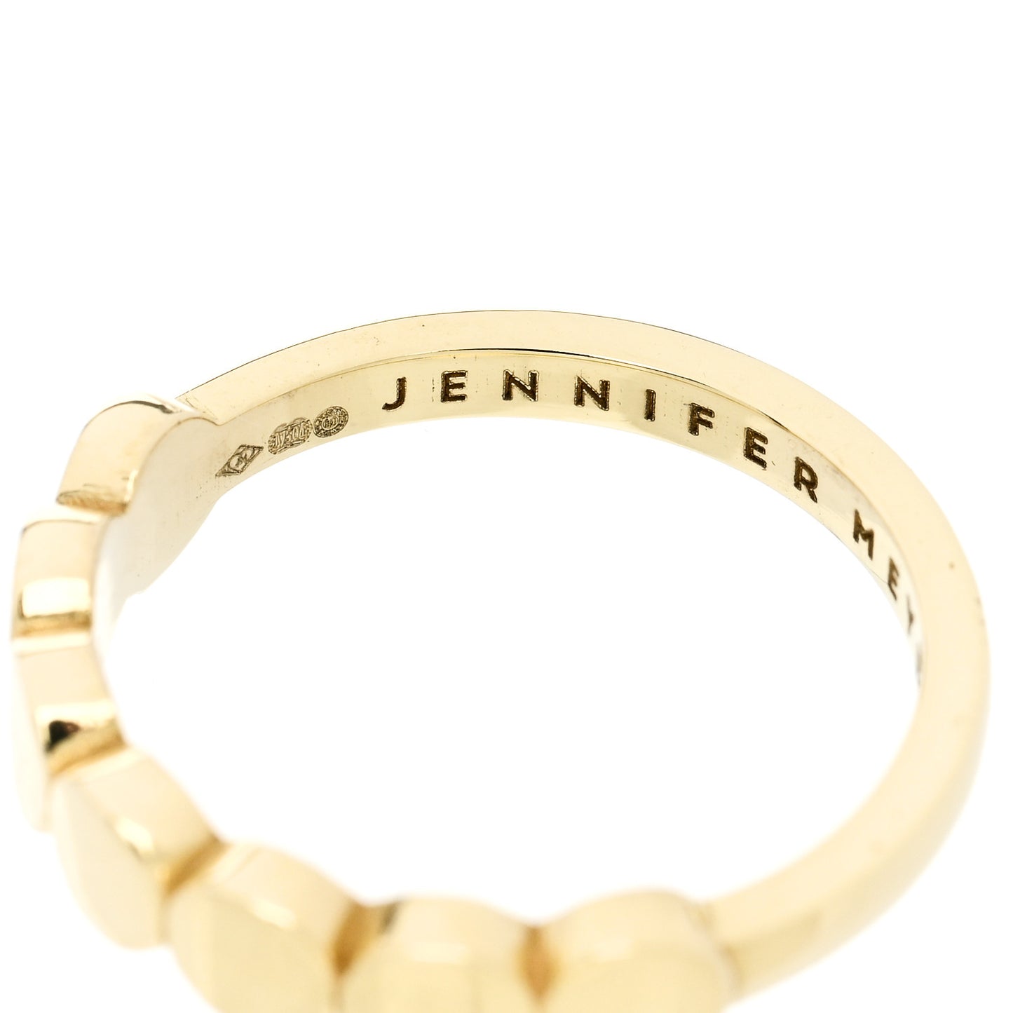 18K Yellow Gold Mini Circle Link Ring 49 5