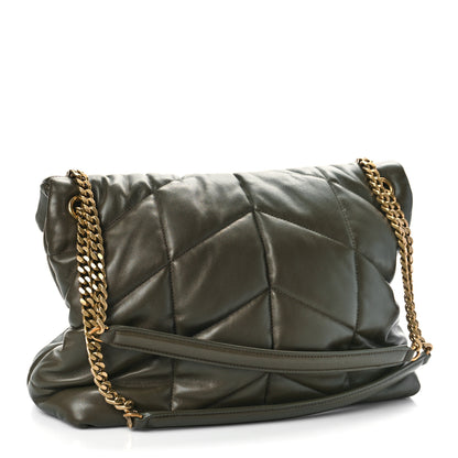 Saint Laurent Lambskin Quilted Medium Loulou Puffer Monogram Chain Satchel Seaweed 3 of 8