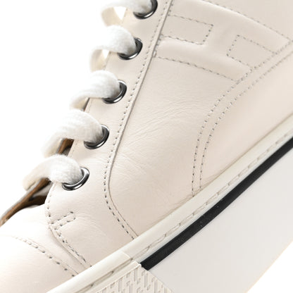 Hermes Calfskin Suede Goatskin Womens Voltage Sneakers 39.5 Blanc Rose Fuchsia 12 of 13