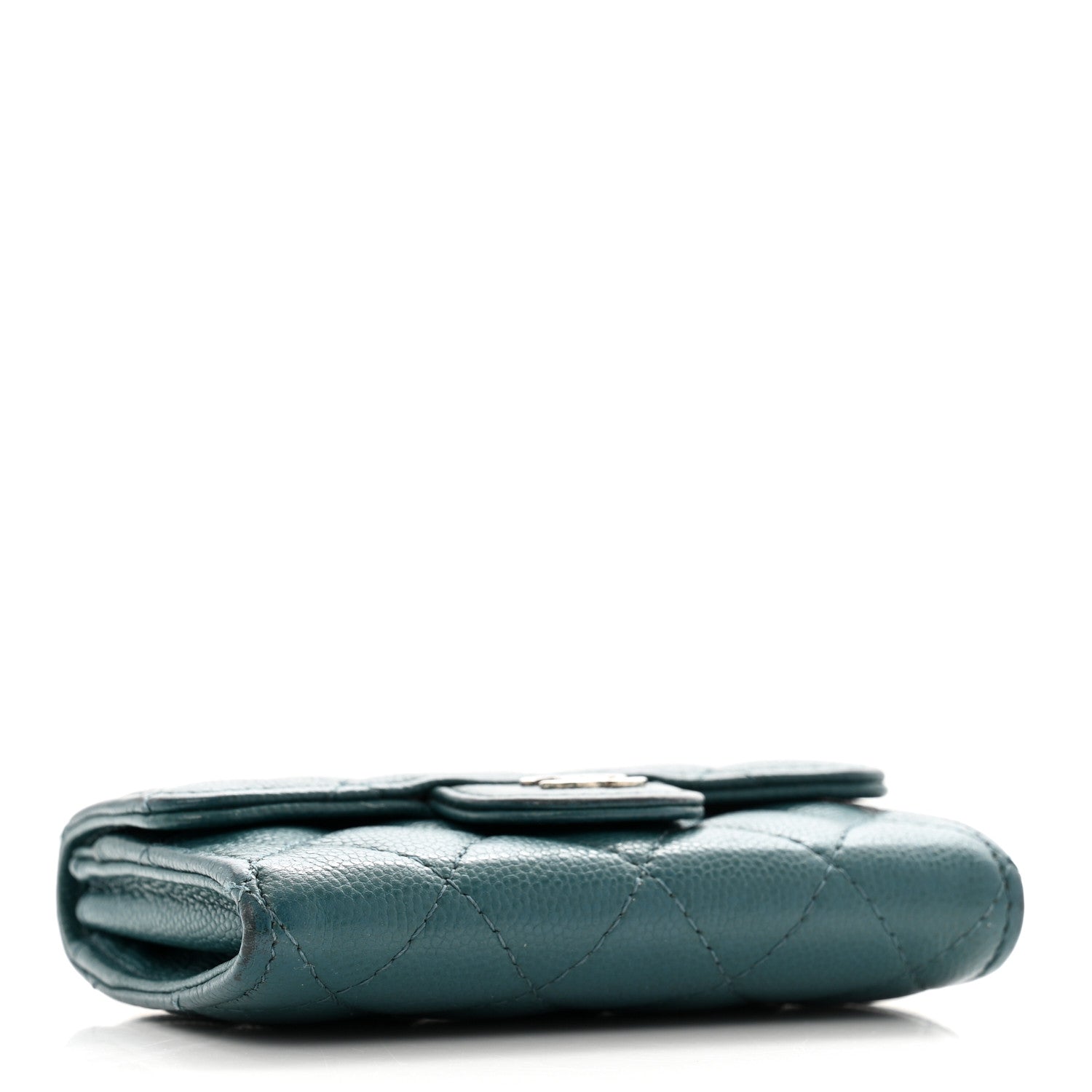 Chanel Caviar Quilted Flap Card Holder Turquoise 4 of 14