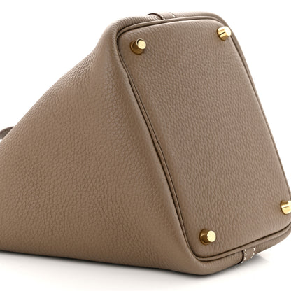 Hermes Taurillon Clemence Picotin Lock 18 PM Etoupe 9 of 10