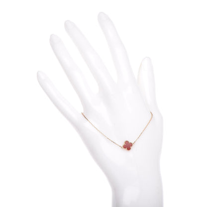 Van Cleef & Arpels 18K Rose Gold Carnelian Sweet Alhambra Bracelet 2 of 6
