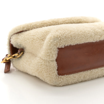 Saint Laurent Shearling Toy Loulou Shoulder Bag Natural 9 of 12