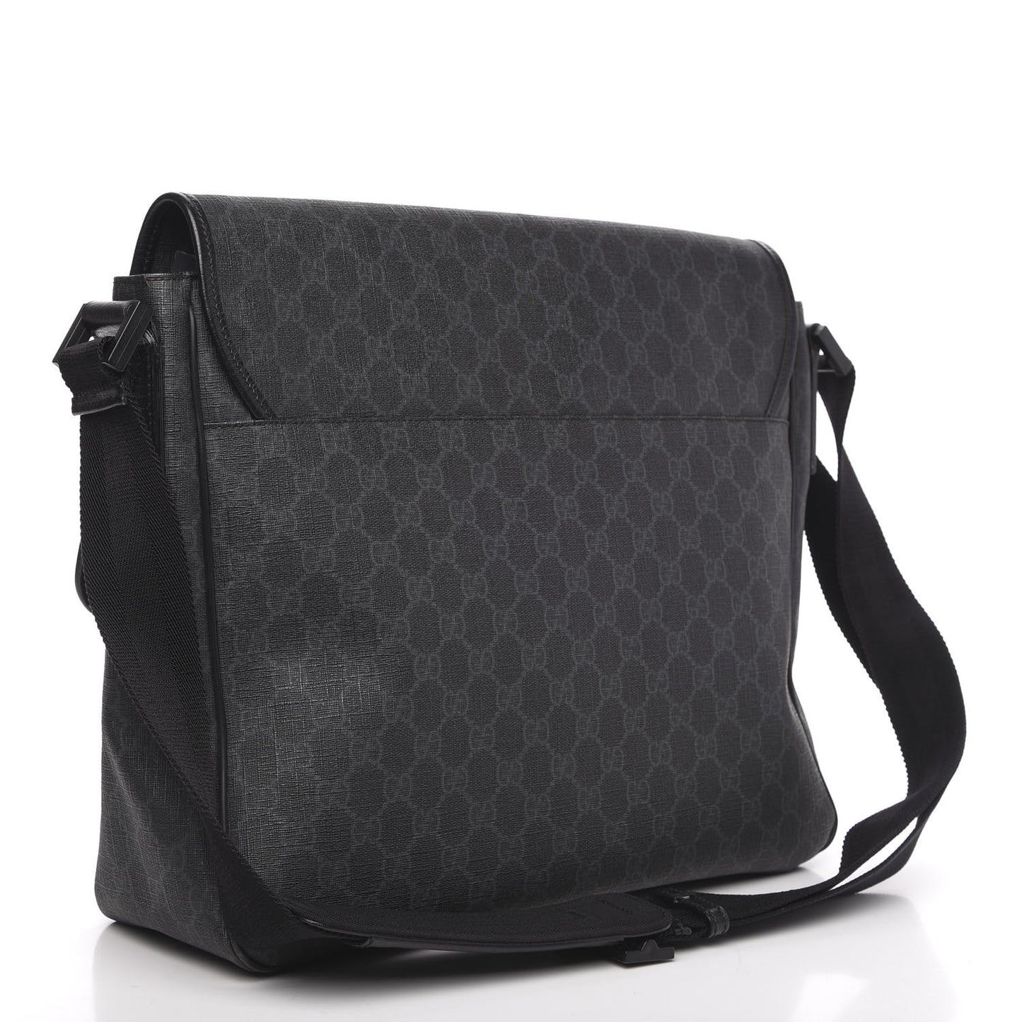GG Plus Monogram Medium Flap Messenger Bag Black