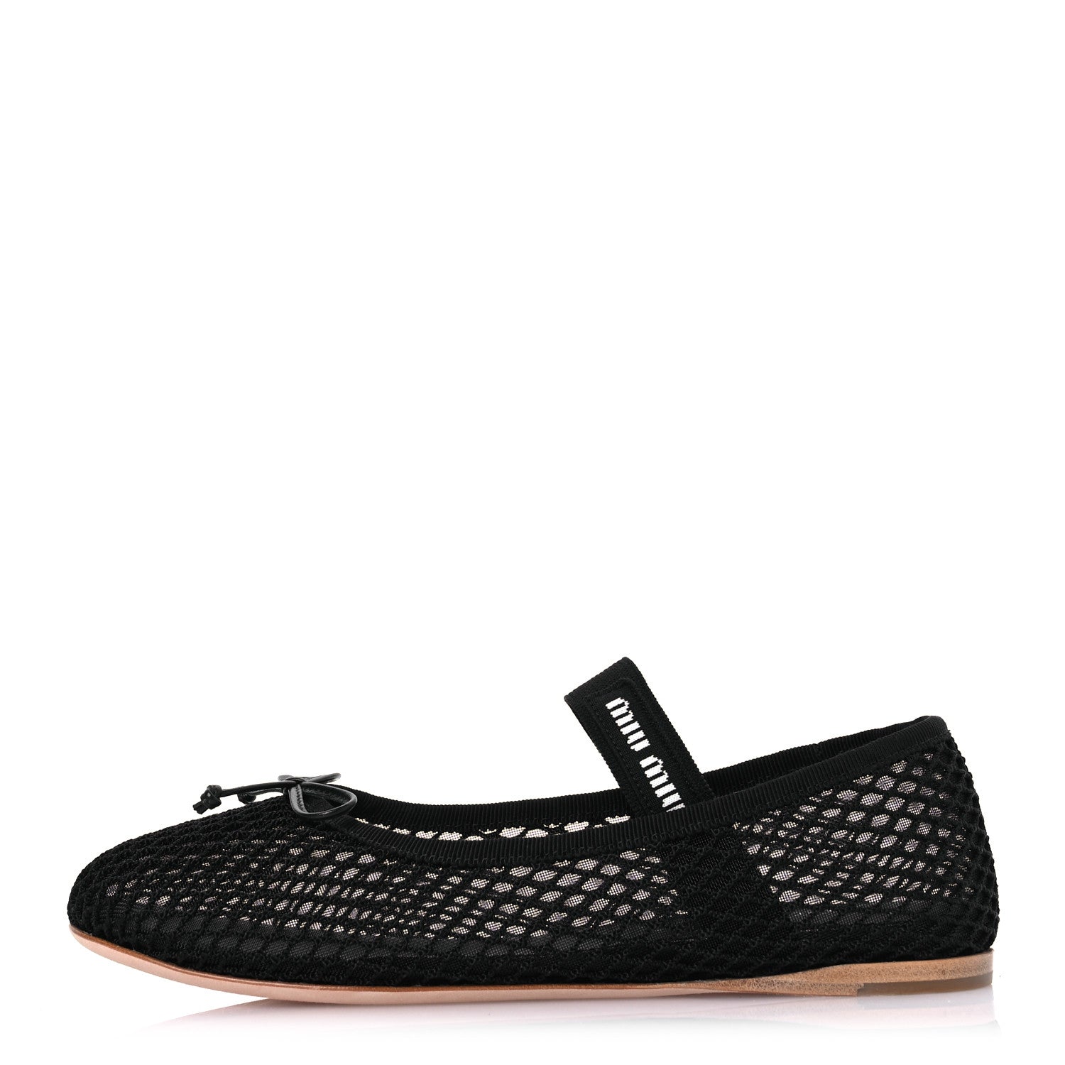 Miu Miu Mesh Fabric Ballerina Flats 36 Black 1 of 12
