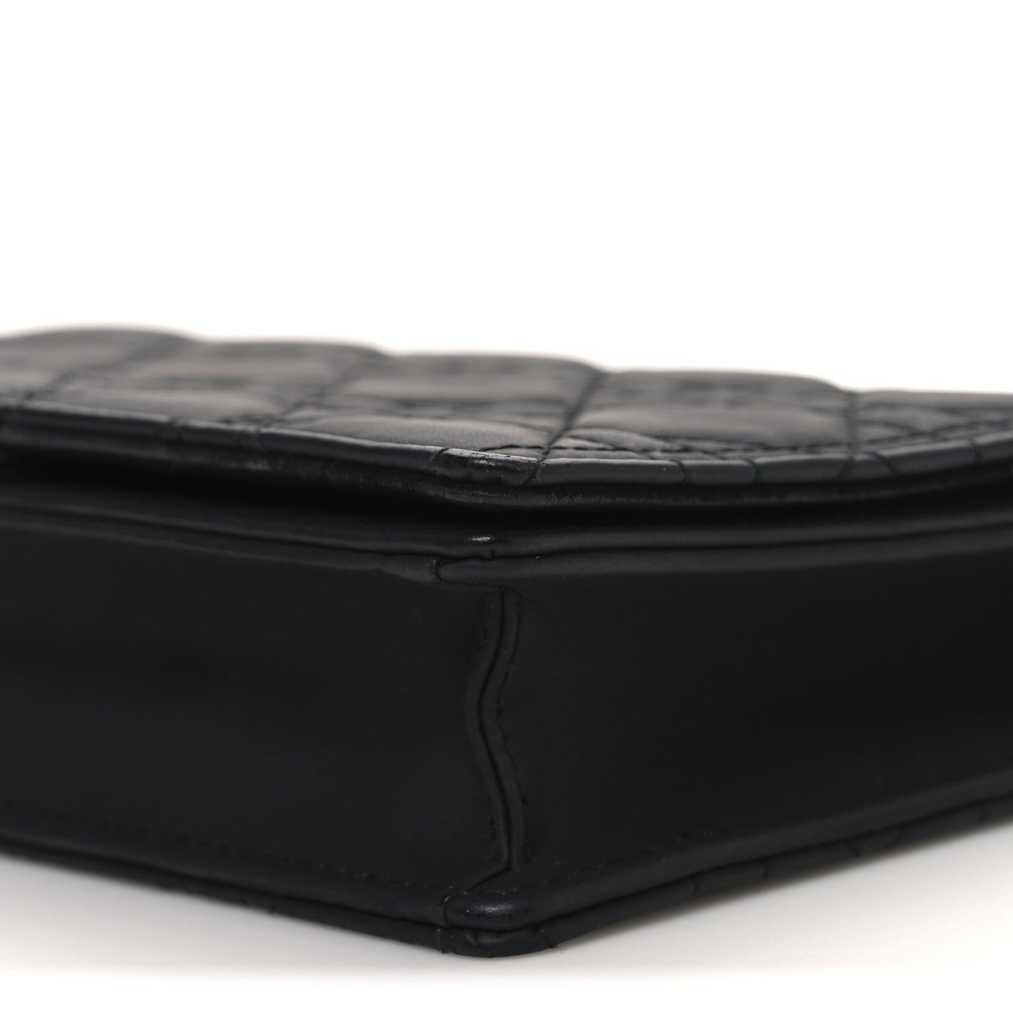 Ultra Matte Calfskin Cannage Lady Dior Clutch Black