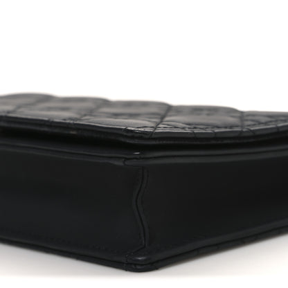 Christian Dior Ultra Matte Calfskin Cannage Lady Dior Clutch Black 9 of 10