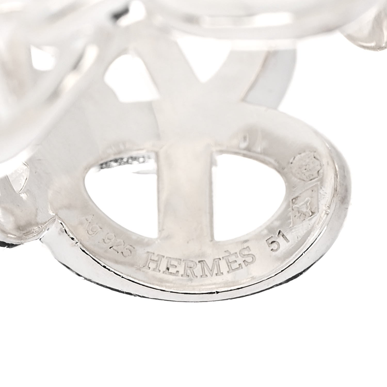 Hermes Sterling Silver GM Chaine d'Ancre Enchainee Band Ring 51 5.75 4 of 6