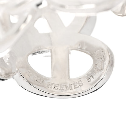 Hermes Sterling Silver GM Chaine d'Ancre Enchainee Band Ring 51 5.75 4 of 6