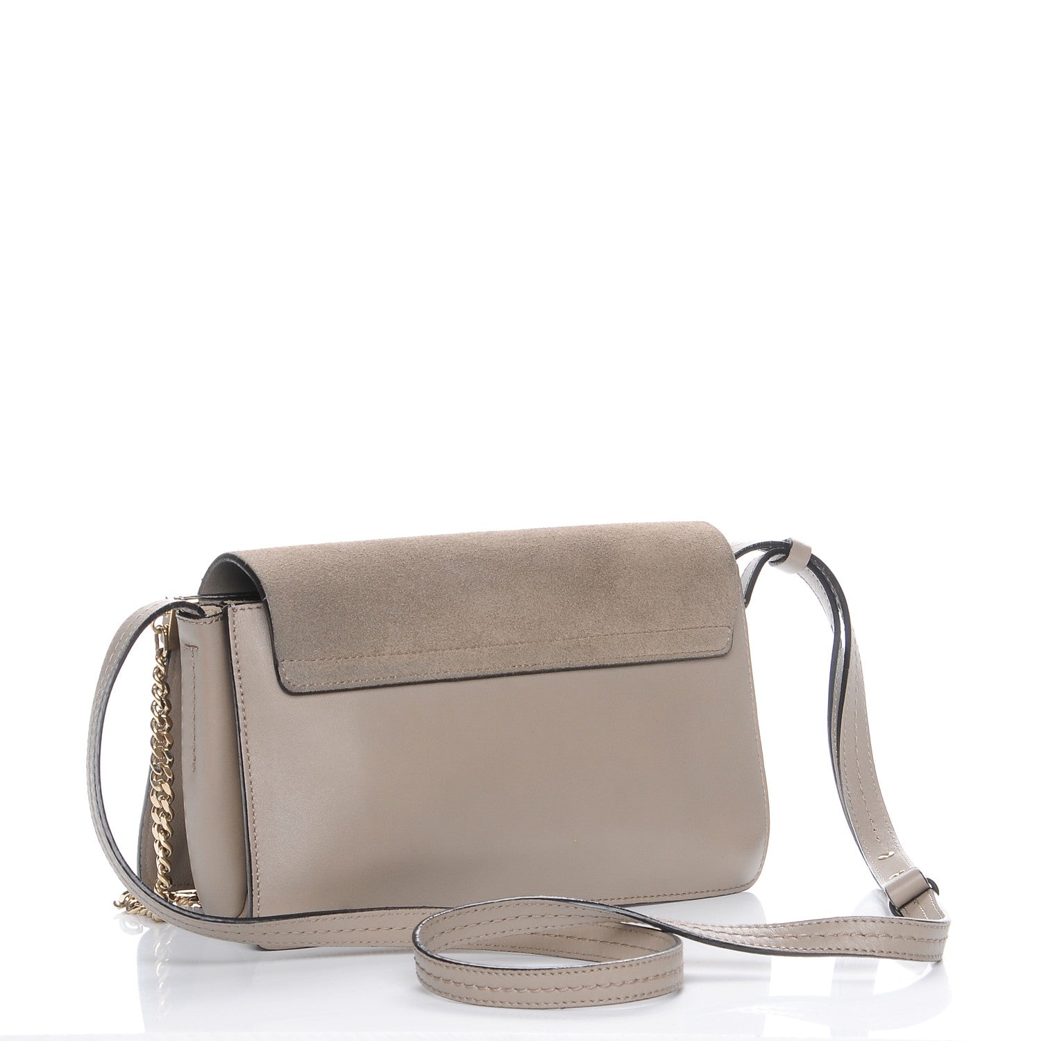 Chloe Suede Calfskin Small Faye Shoulder Bag Motty Grey 3 of 8