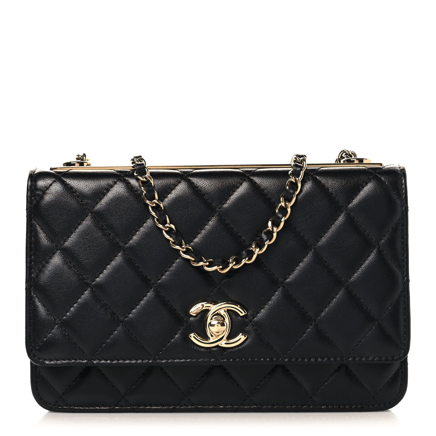 Chanel Lambskin Quilted Trendy CC Wallet On Chain WOC Black 1 of 11