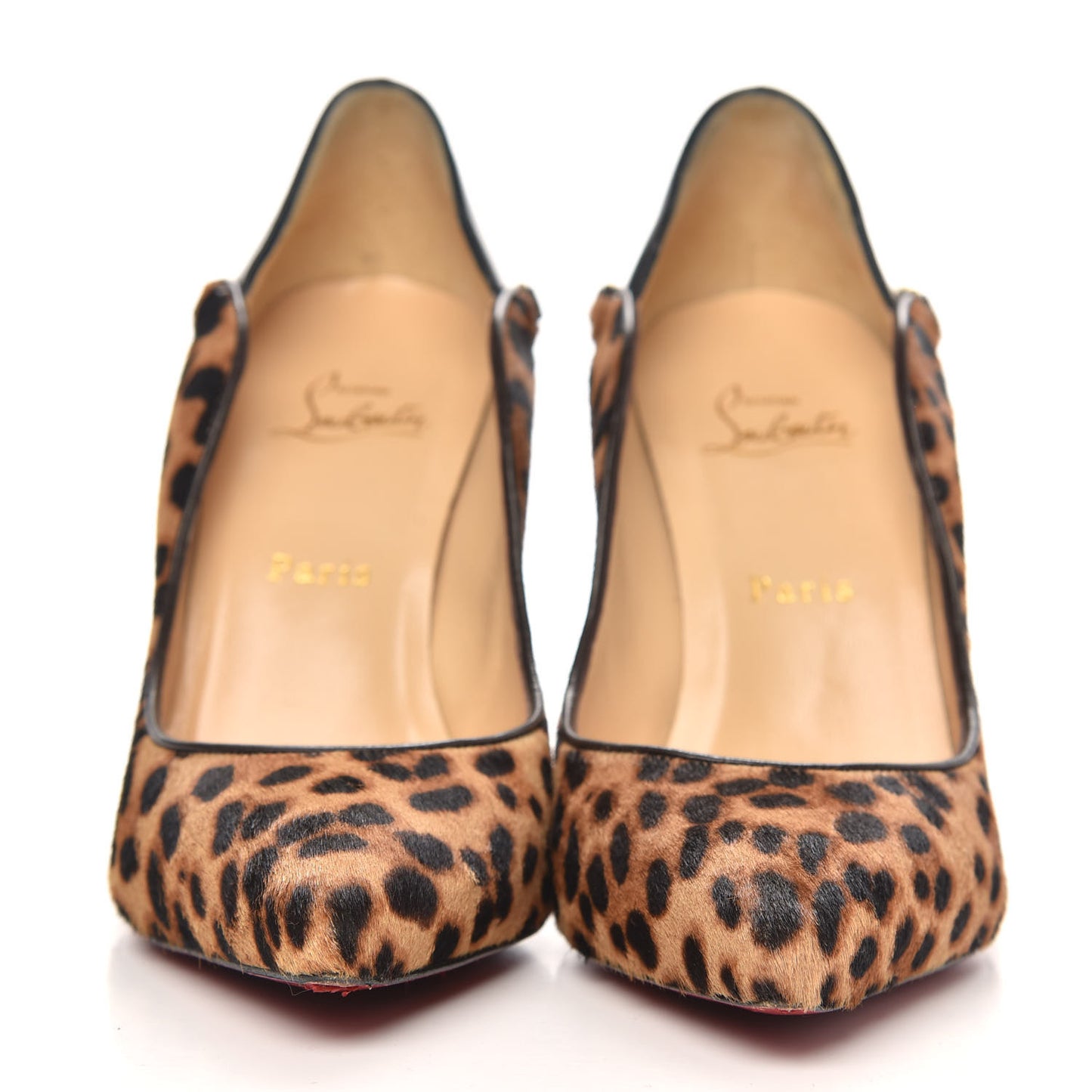 Pony Hair Leopard Patent Dorepi Pumps 38 Black