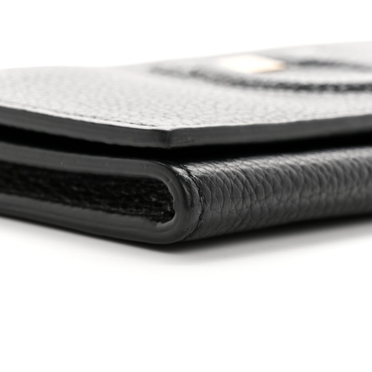 Calfskin City Wallet On Chain Black