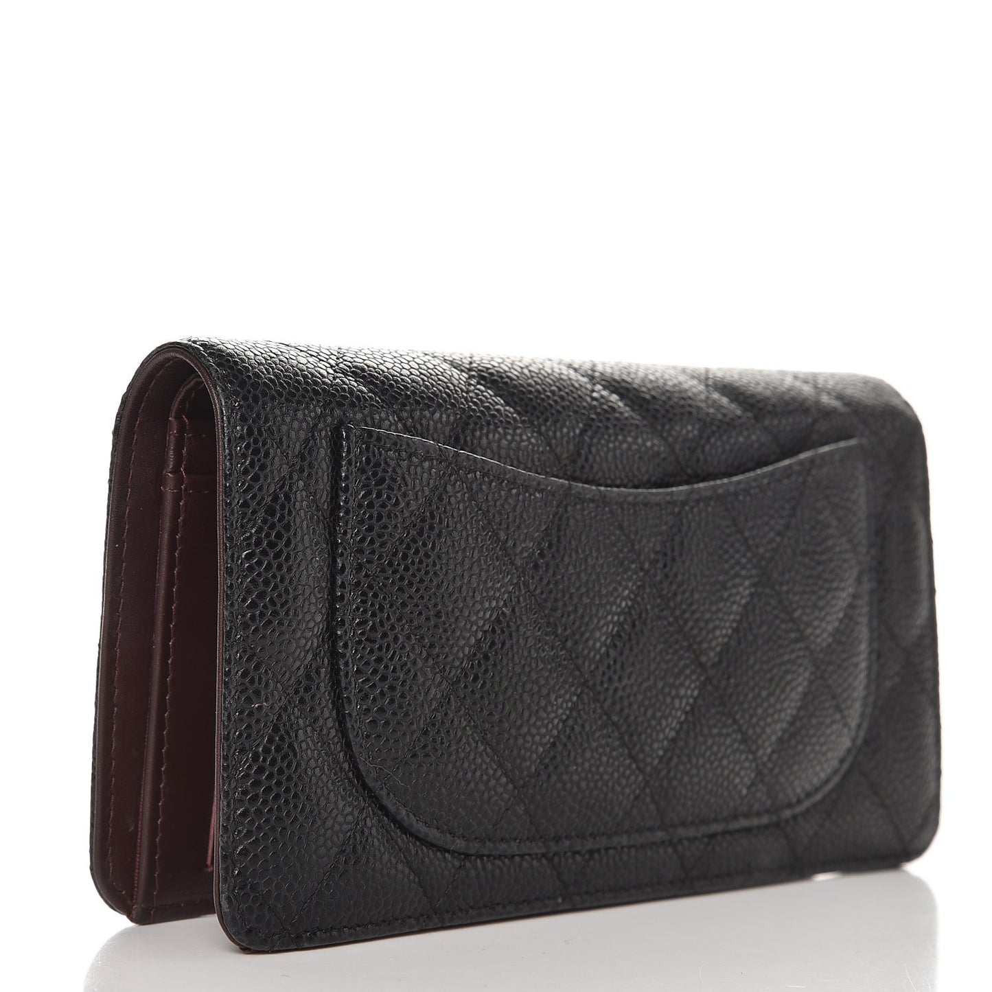 Caviar Quilted Yen Wallet Black