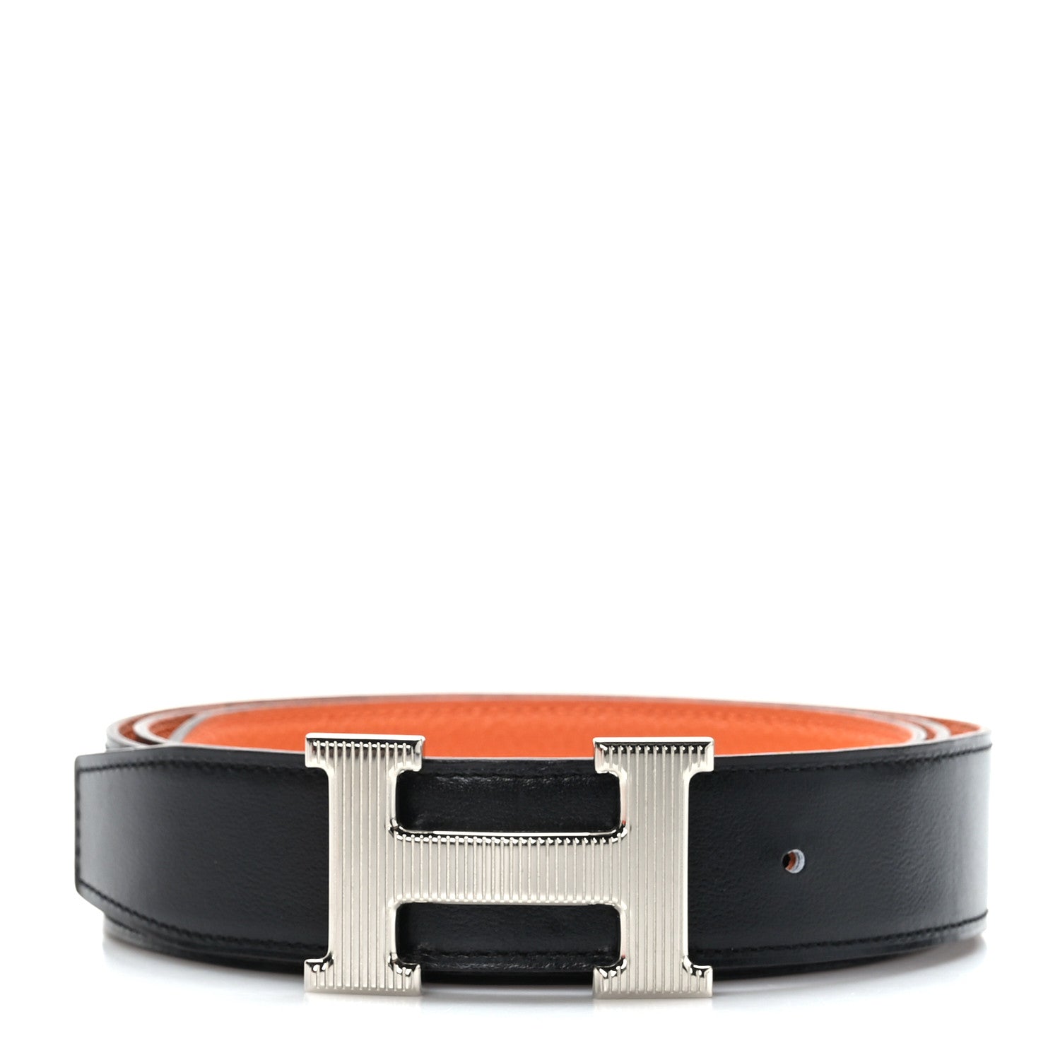 Hermes Swift Togo 32mm Constance Reversible H Belt Black Orange 1 of 5
