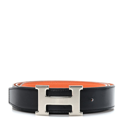 Hermes Swift Togo 32mm Constance Reversible H Belt Black Orange 1 of 5