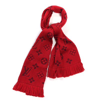 Louis Vuitton Wool Silk Logomania Scarf Rubis 1 of 5